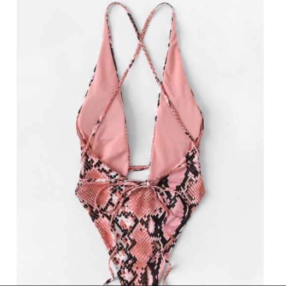 Snakeskin One Piece Swimsuit - Picture 3 of 4